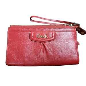 Coach Ashley Pink Leather Wristlet with Gold Hardware